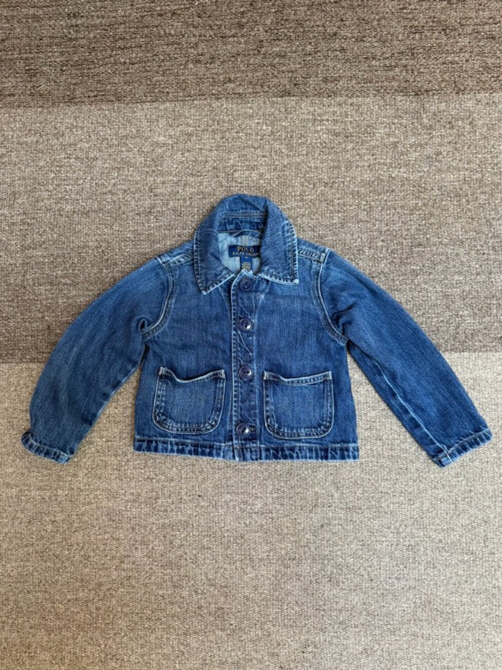 Polo Ralph Lauren Logo Cotton Denim Boxy Jacket Girls Size 3T